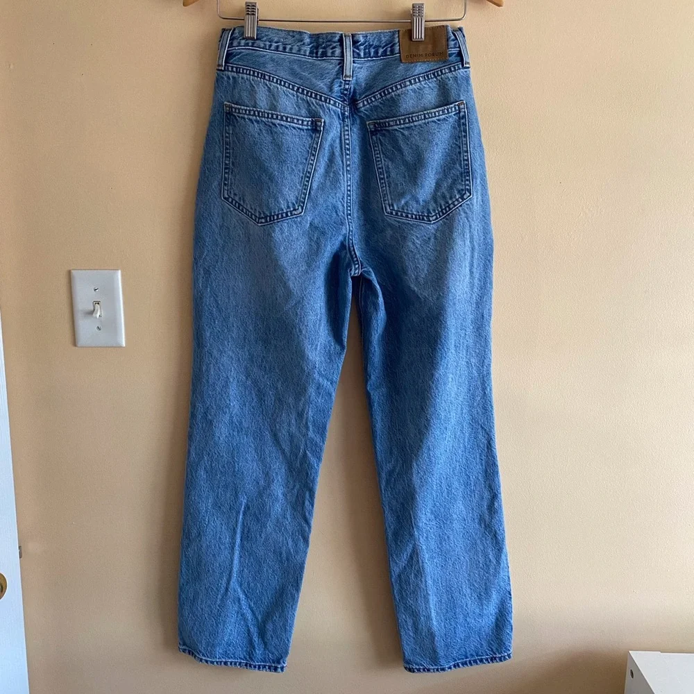 Denim Forum The Joni High Rise Loose 28L Woman 27 Medium Wash Streetwear Preppy - Picture 3 of 16